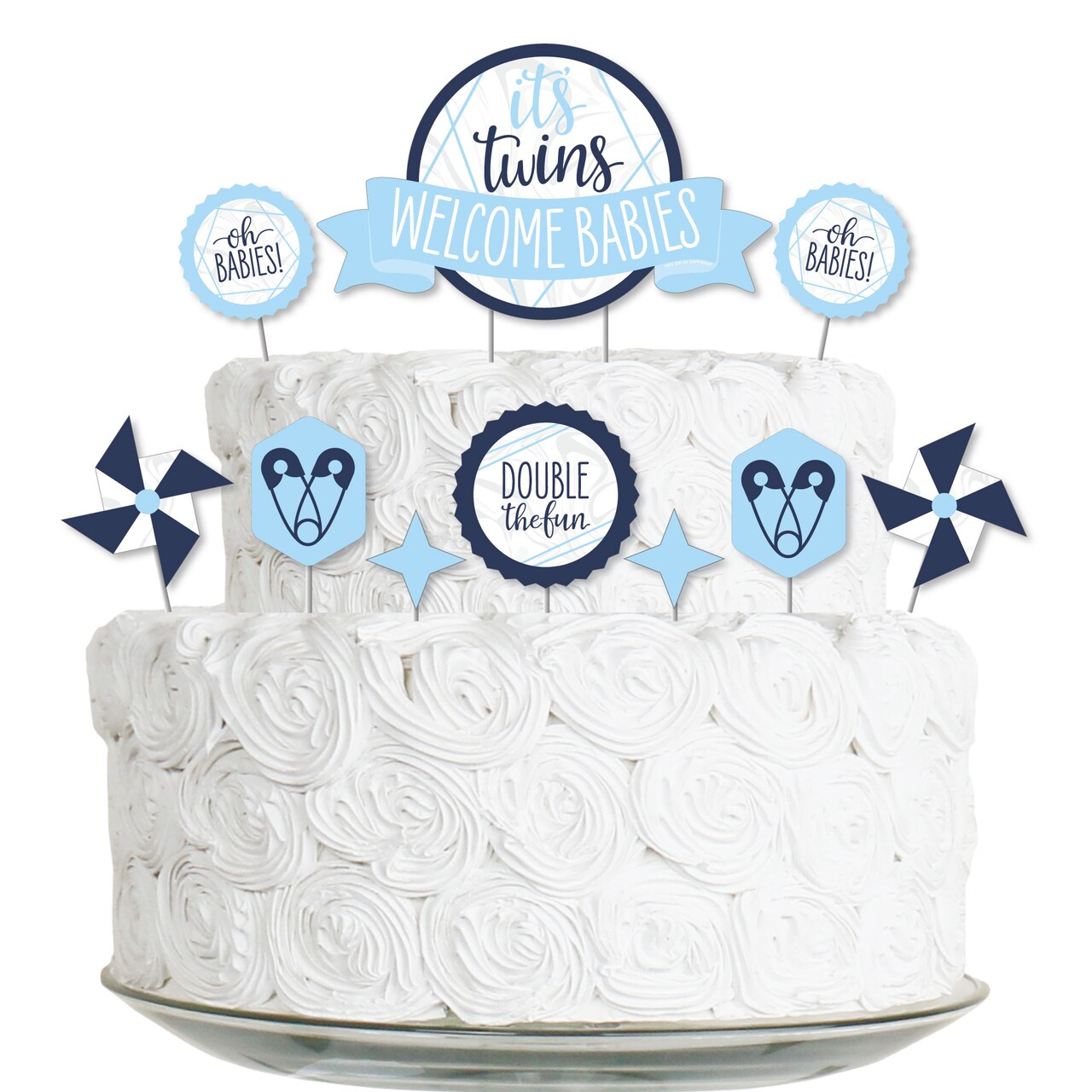 Twin baby deals shower cake toppers
